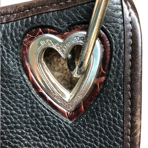 Brighton Pebble Leather Tortoise Shell Shoulder/Clutch Handbag Cut Outs Charm - Picture 5 of 10